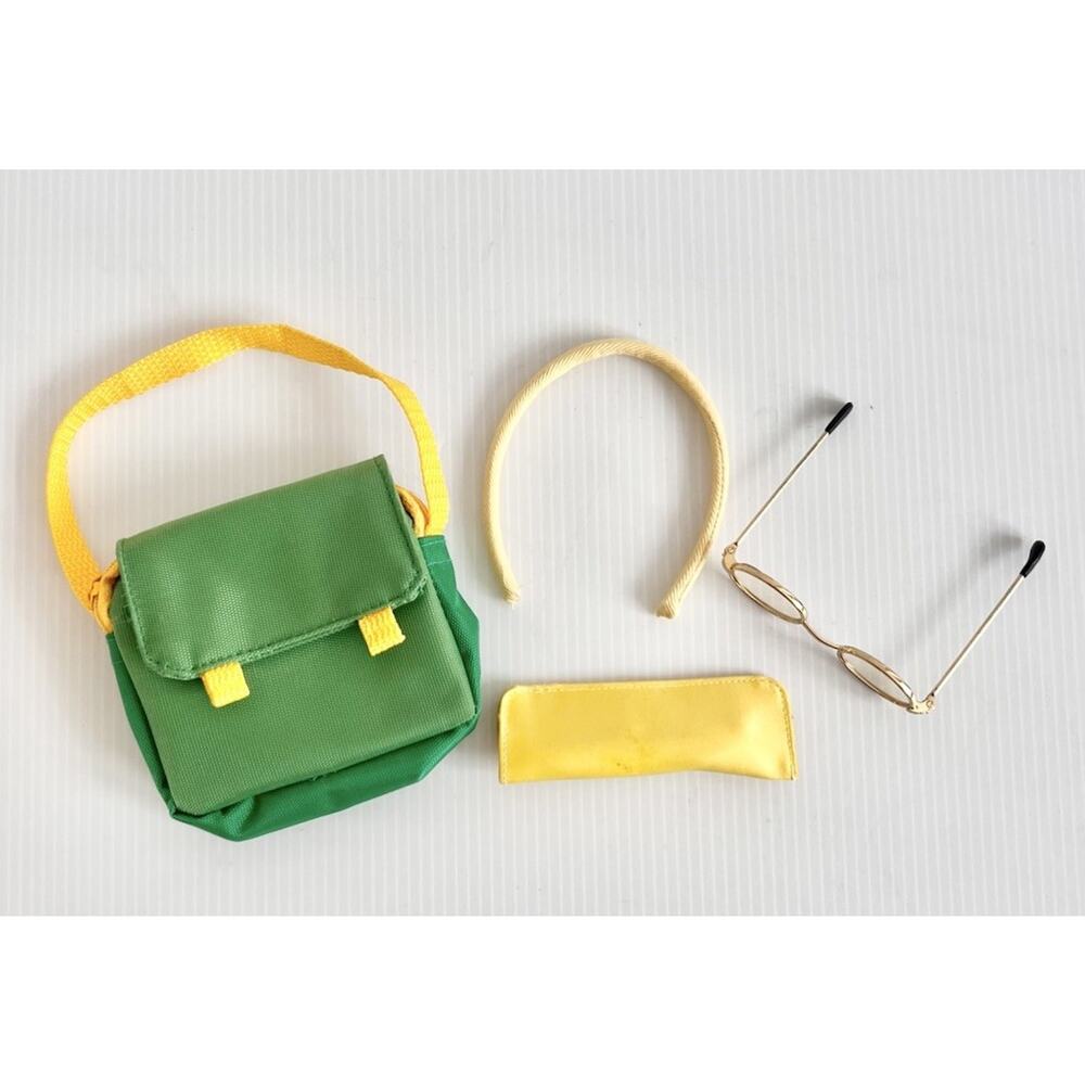 Vtg Magic Attic Club Megan Ryder Accessories: Green Bag Yellow Headband* Glasses